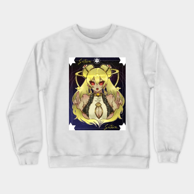 Girls of Galaxy -   Saturn Crewneck Sweatshirt by Erikin_art